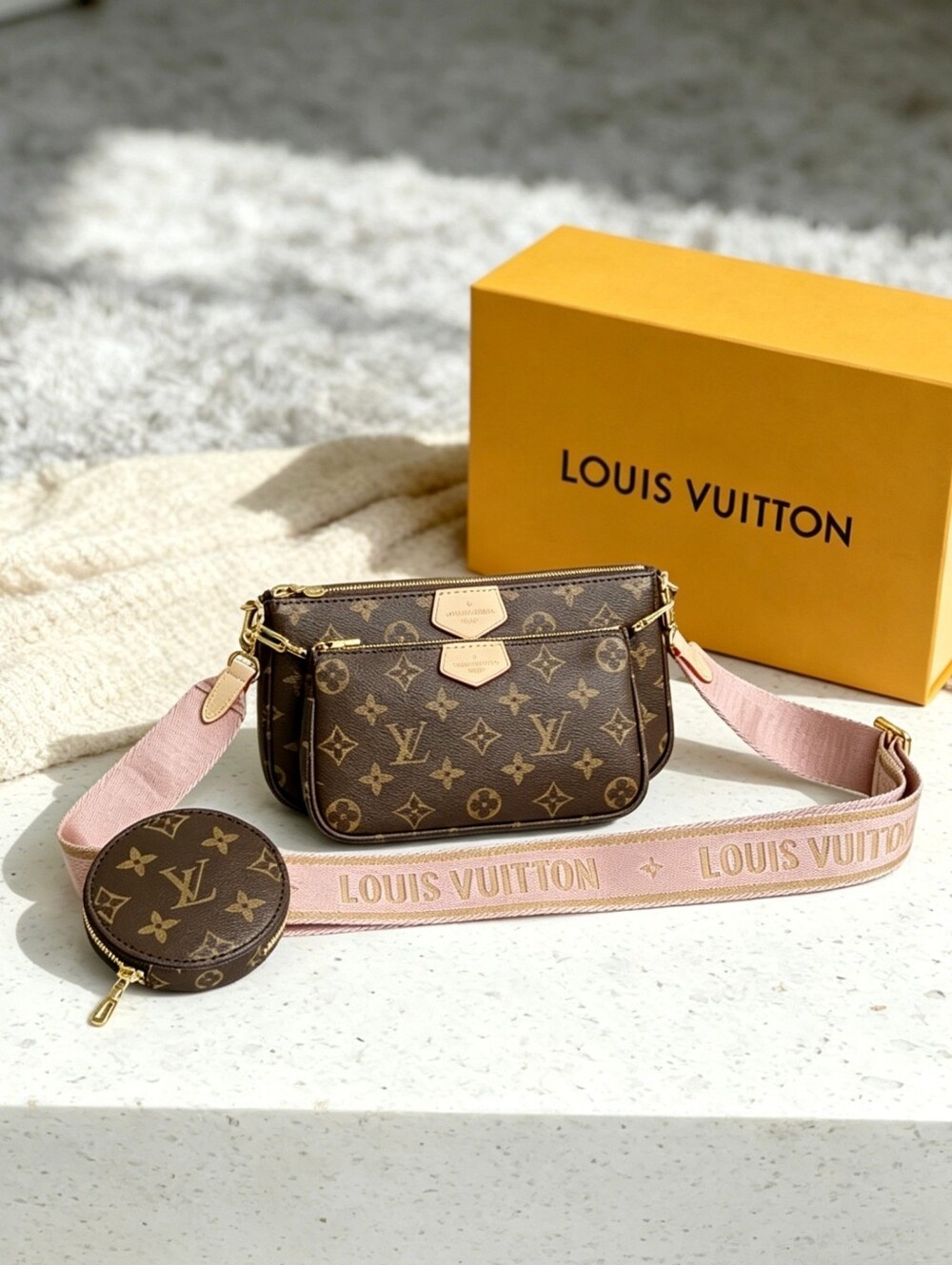 Louis Vuitton Multi Pochette Accessoires Pink Strap